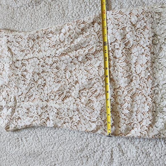Bardot REVOLVE Sienna Lace Sheath Midi Dress in Cream with Cami Straps Sz M - Picture 16 of 16